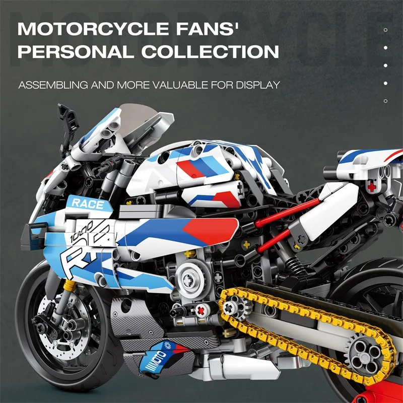 ตัวต่อ Reobrix 949 ชิ้น รุ่น M1000 ชุดประกอบโมเดลรถจักรยานยนต์ ของสะสม ของเล่นสำหรับเด็กผู้ชาย ของขวัญวันเกิด 99040