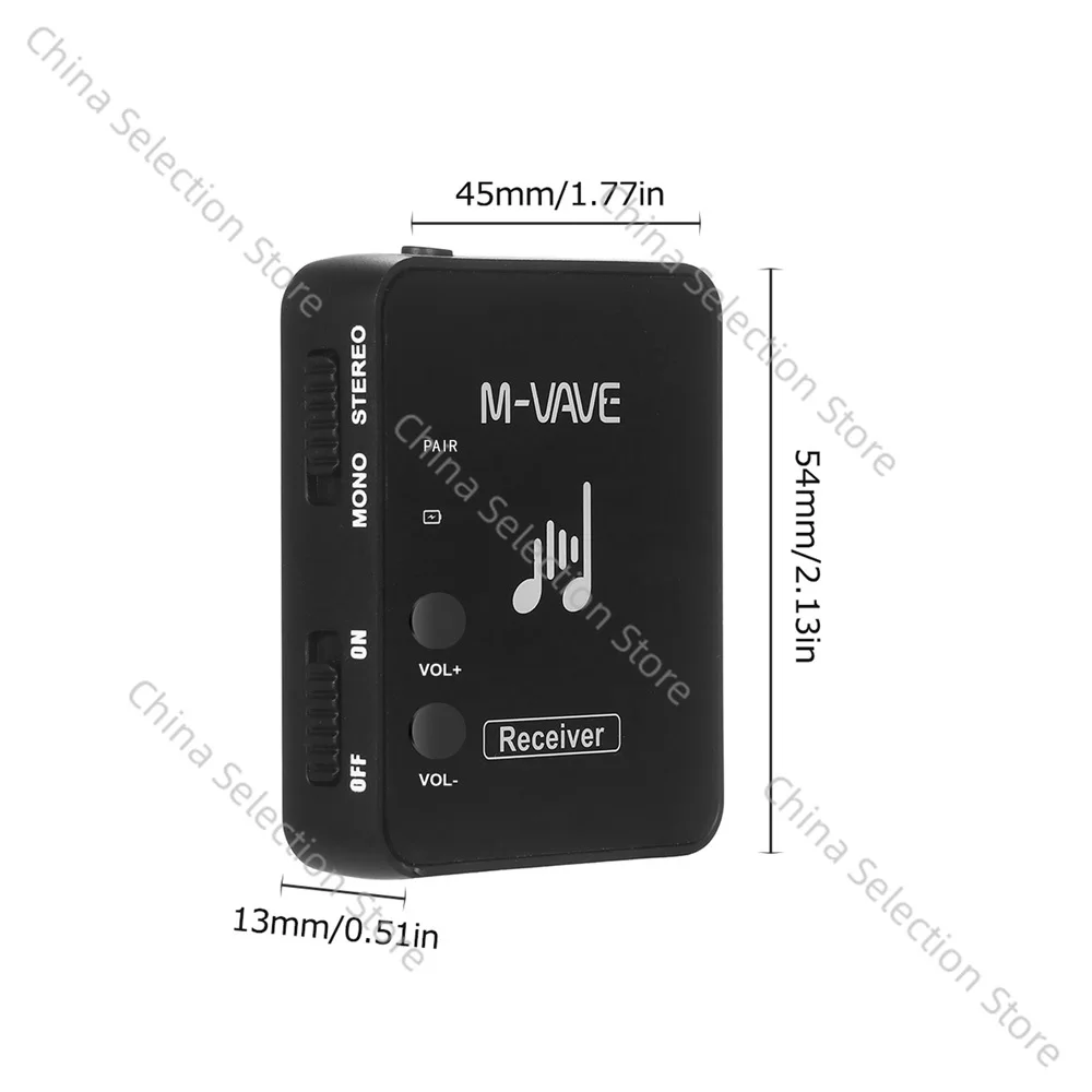 M-vave WP-10 2.4G Wireless Earphone Monitor Rechargeable Transmitter receiver  Cuvave WP-10 Support Stereo Mono Recording