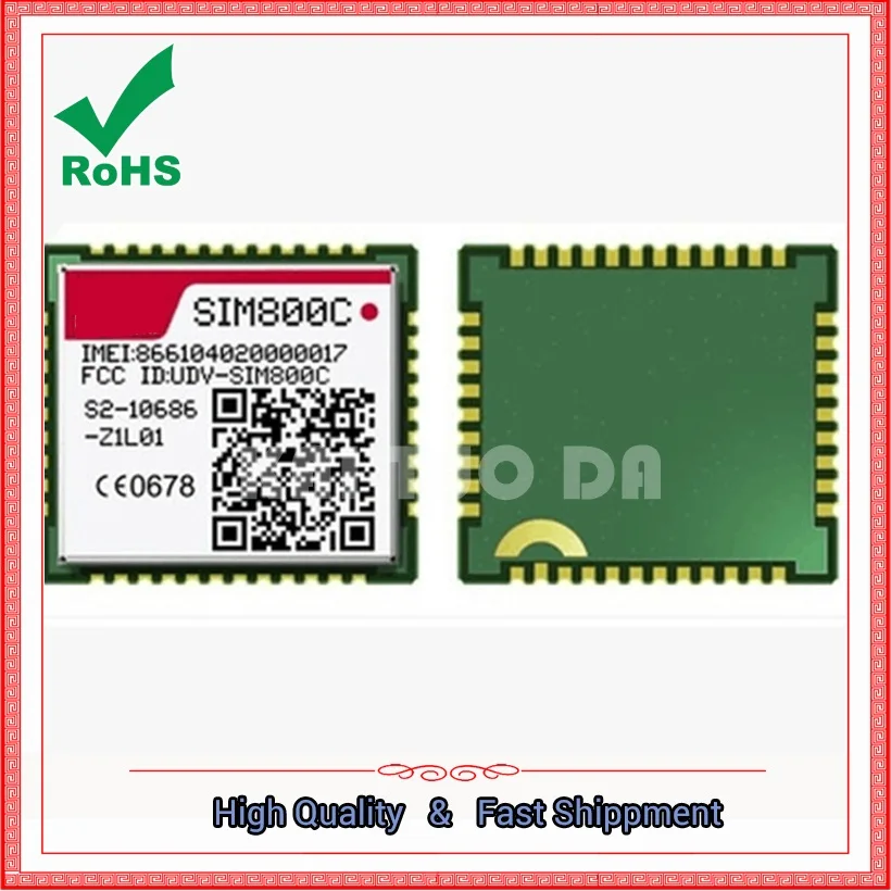 SIM800C GSM / GPRS Module 4-frequency SMD Package ultra-small Size low-power Industrial Grade Bluetooth-compatible Board