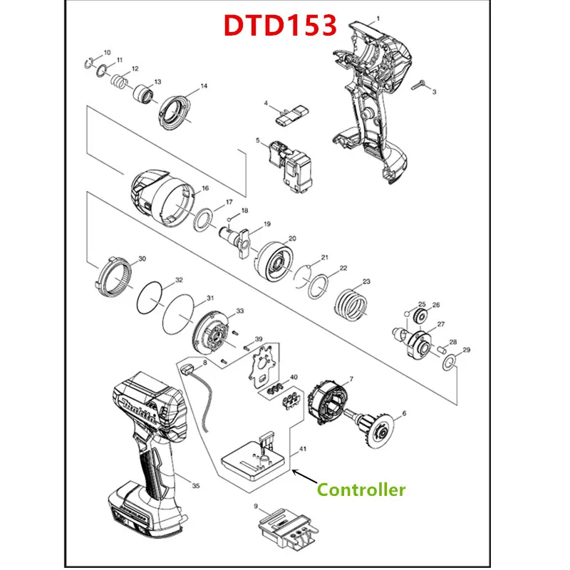 Imagem -05 - Controlador para Makita 6205636 620j733 Dtd153 Td153d Dtd153rfe Dtd153rme Dtd153z Xdt13z