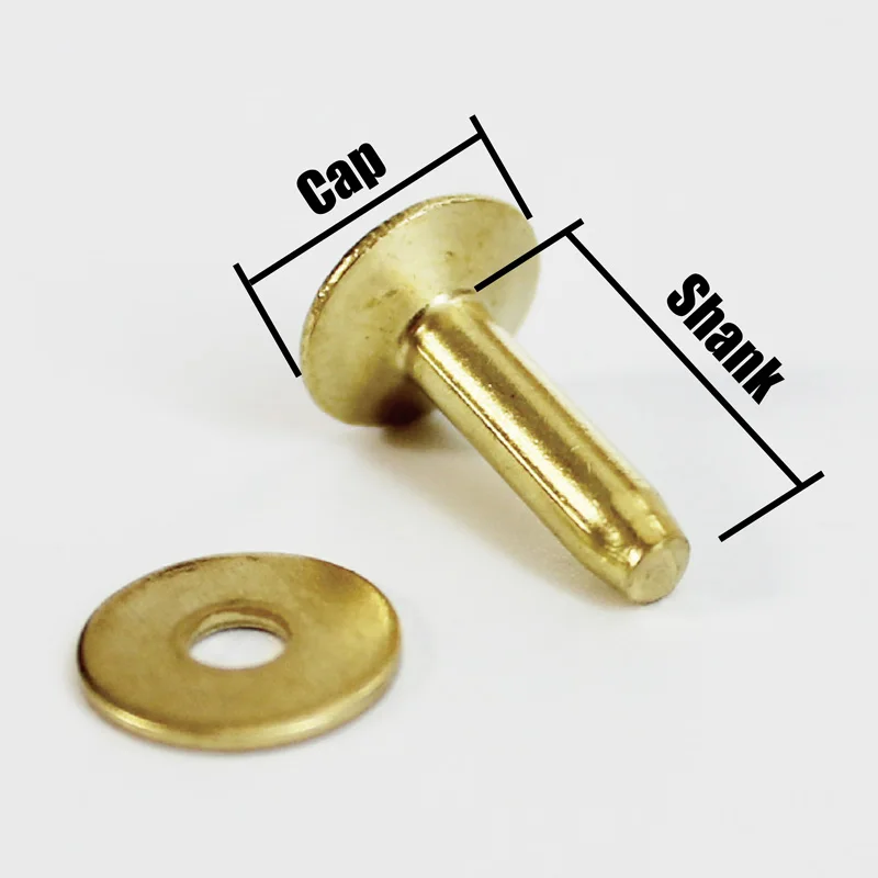 Weiyi Massivmessing-Kupfer-Ledernieten und -Nieten 9mm 10mm 11mm 12mm für Lederhandwerk DIY – Detail 4