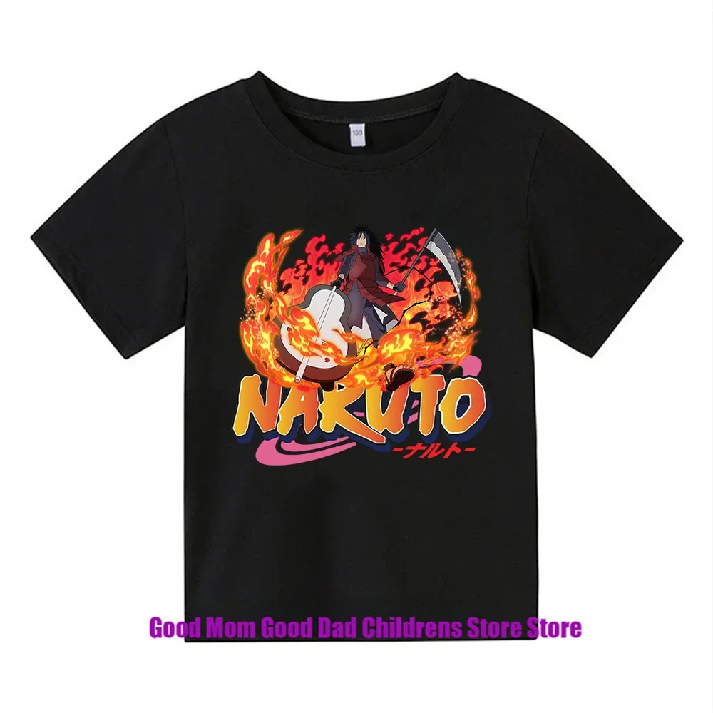 2024 New Naruto Zhu Li Naruto Summer Cool Children t shirt Leisure Pillar Man Cartoon T-shirt Boys And Girls 3-15 Years Old