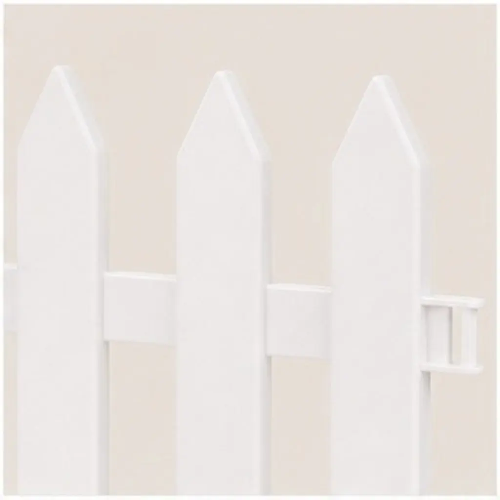 2Pcs Fashionable White Plastic Garden Fence Smooth Surface Pointed Top for Garden Decorative Fencing Lawn Protective Guard Patio