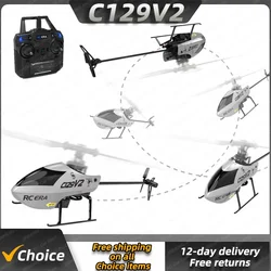 C129 V2 Rc 2.4g Helicopter 4 Channel Single Propeller Stunt Remote Controller Helicopter Airless Outdoor Aircraft Toy With Apron