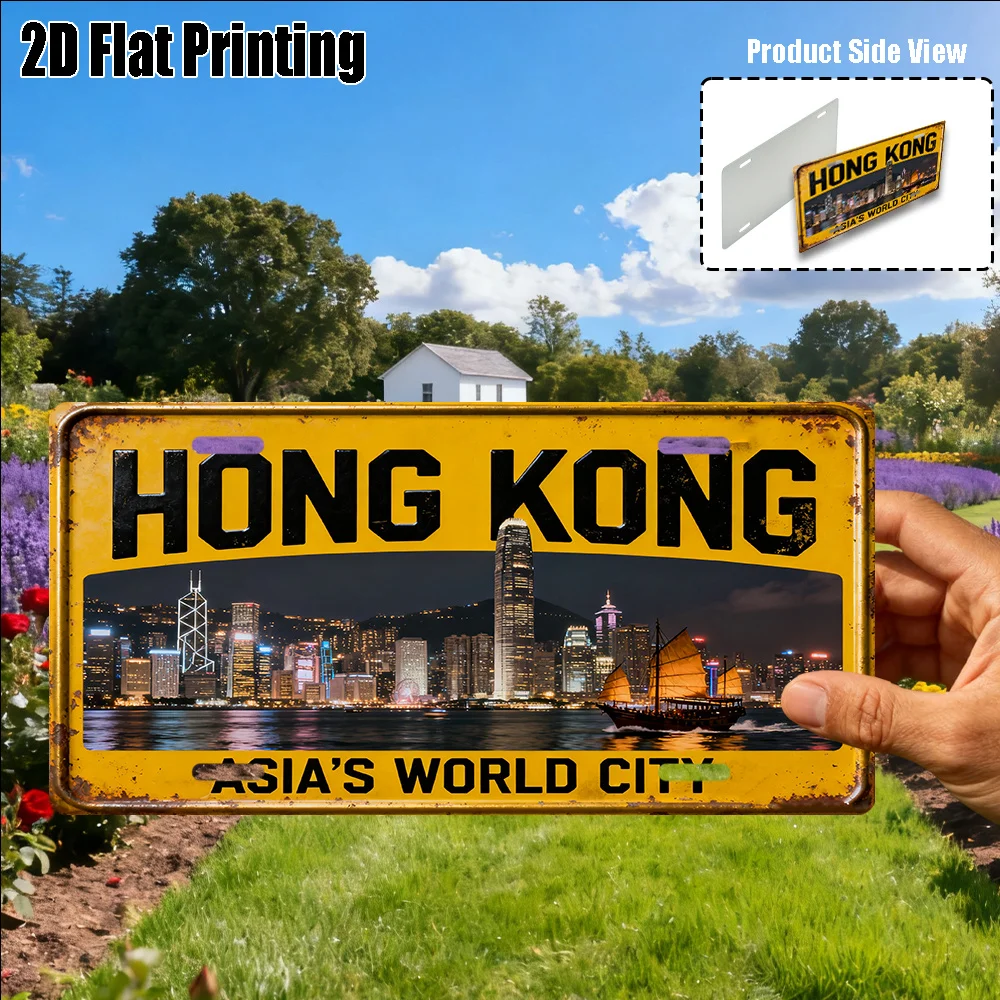 2D Flat Printing, 1pc, Vintage Metal Sign for Decorative Purposes Only, Outdoor Plaque & Wall Decor Aluminum Sign from Hong Kong