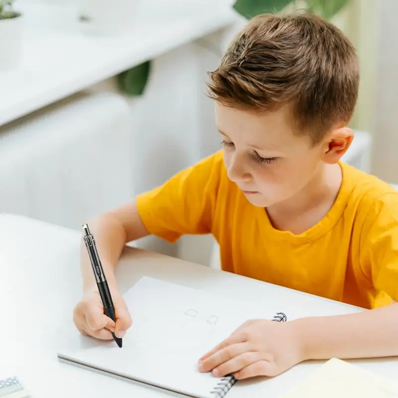 Balpen Zwart 0.5Mm Intrekbare Pennen Balpen Gladde Schrijfpennen 5 Stuks Medium Punt Draagbare Student Studie Pennen