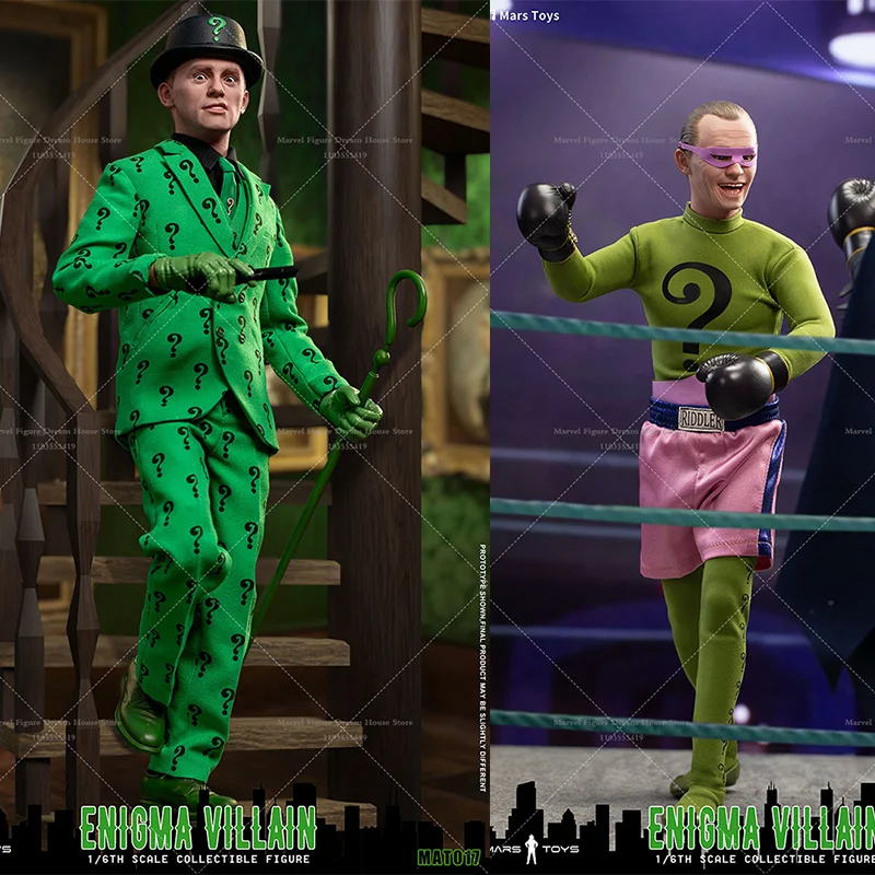 Mars Toys MAT017 1/6 Scale DC Riddler Edward Enigma Villain Highly Intelligent Criminals 12-inch Full Set Action Figure Soldier