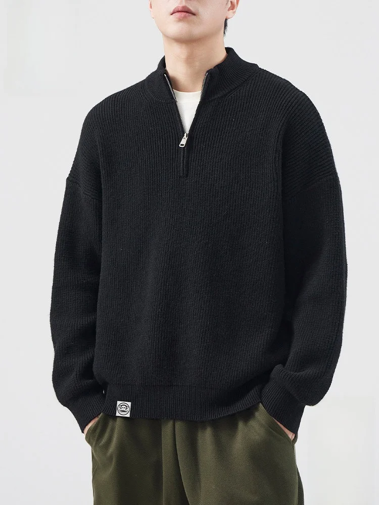 

PaulFrank Thiened f Zip High Collar Knitted Sweater Men's Autumn Winter Faion Casual Wear Inner irt Monkey Design