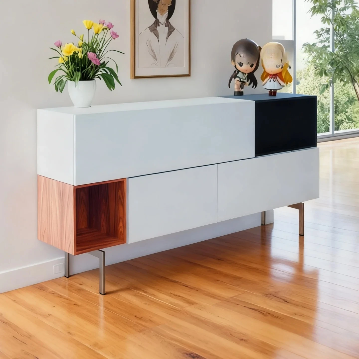 side cabinet creative personality baking paint high-end living room kitchen designer fashion