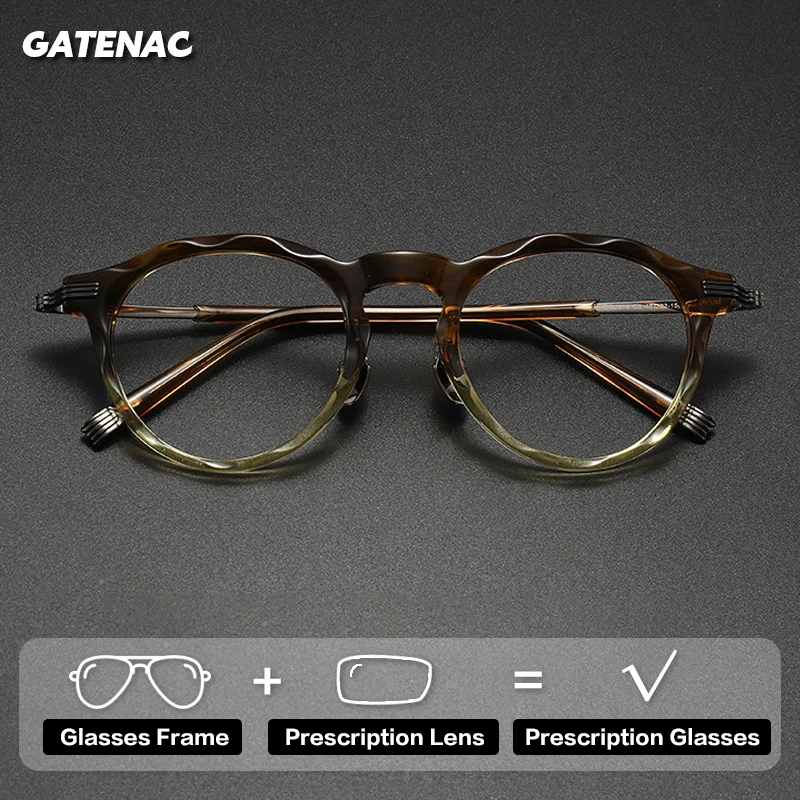 

Gatenac Vintage Prescription Glasses Men Luxury Photochromic Anti Blue Light Reading Glasses Women Myopia Progressive Eyewear