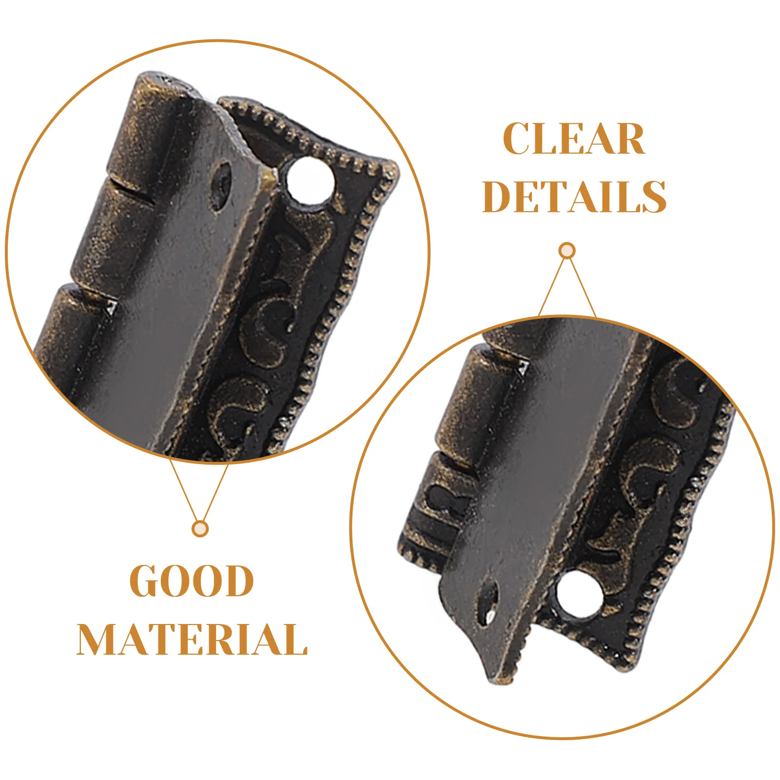 

10Pcs Gift Box Hinges Decorative Butt Folding Hinges Vintage Cabinet Door Hardware for Wooden Jewelry Box