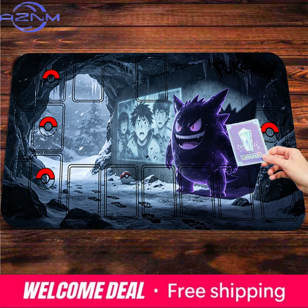 Anime Gengar Snow Cave TCG Playmat Large Gaming Mouse Pad