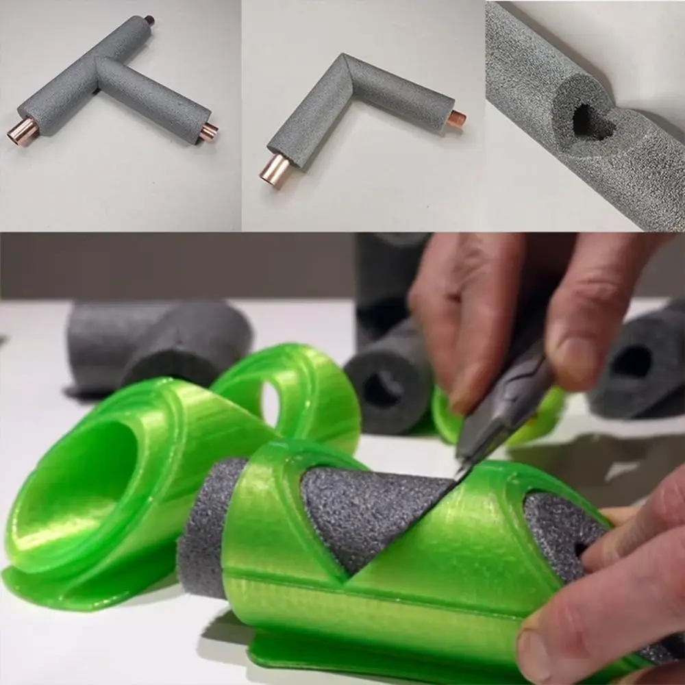3Pcs Easy To Use Foam Pipe Cutting Tool Durable Commercial Places Insulation Cutting Fixture Three-Tube Flame Retardant Tube