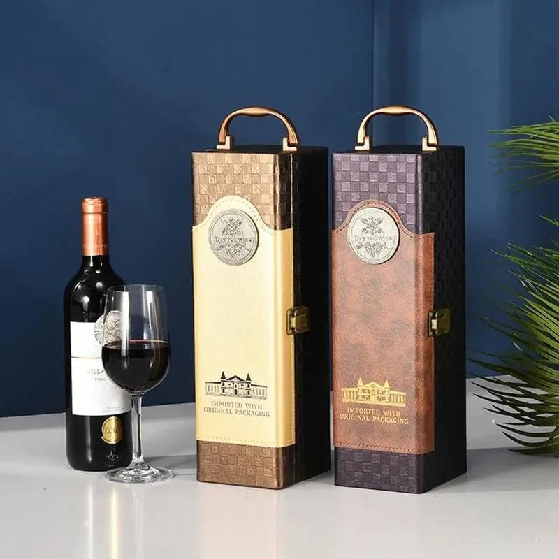 High-grade Red Wine Holder Gift Packing Box Single Bottle with Cocktail Set Wine Set Best Gift Christmas Decor Wooden Wine Box