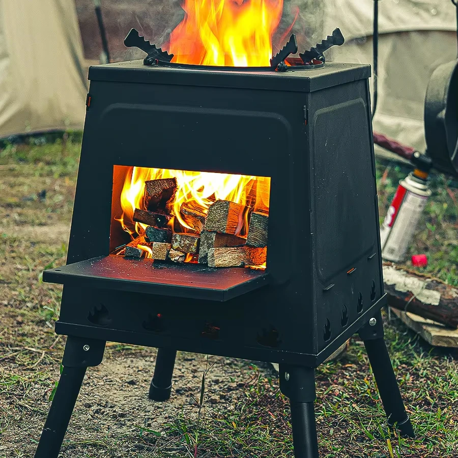 

Wholesale Manufacturer's Stainless Steel Portable Outdoor Camping Stove Simple Detachable Firewood Pagoda Barbecue Barbecue