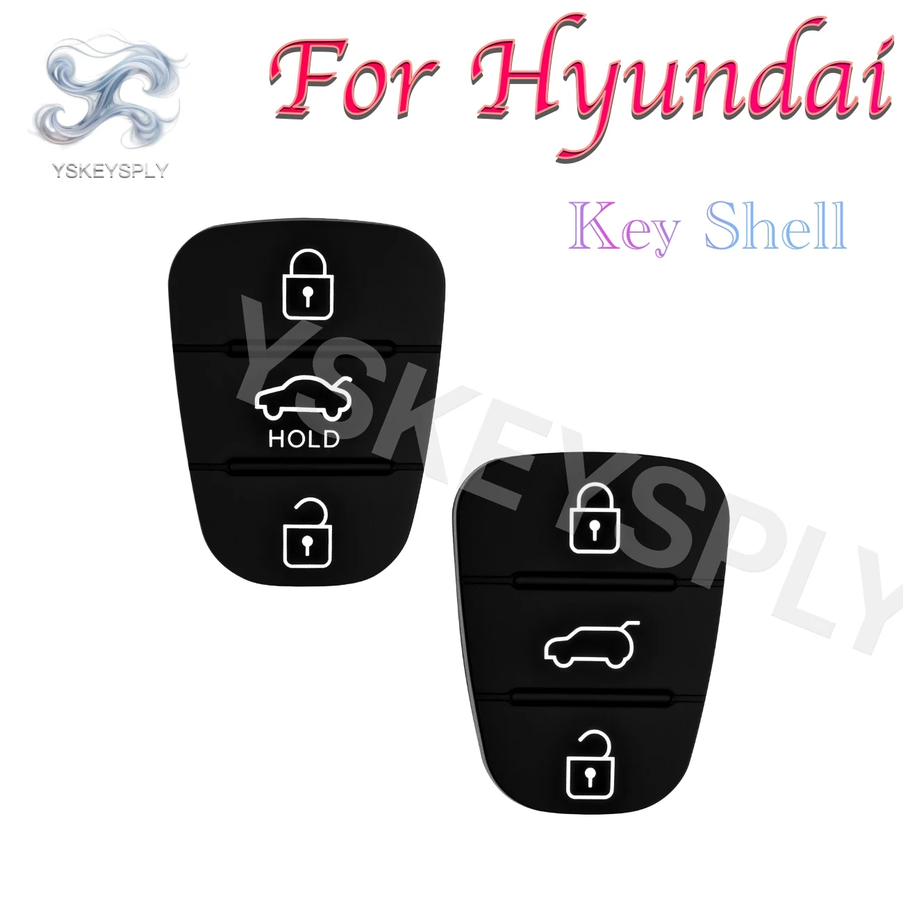 

For Hyundai Accent IX35 I30 Kia Rio K2 K5 3 Button Rubber Pad Flip Folding Remote Key Fob Shell Case Cover