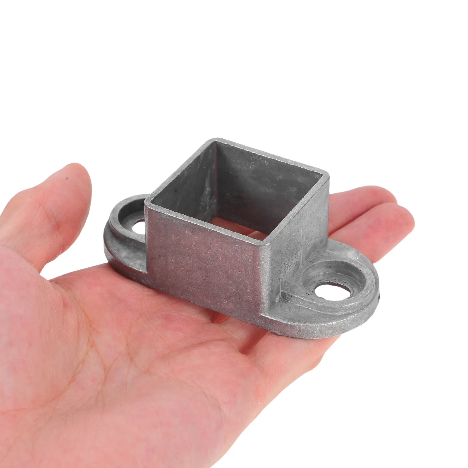 6Pcs Aluminum Handrail Flat Connector Post Flange Base Outdoor Fence Post Support Bracket Weather Resistant Metal Fence Bracket