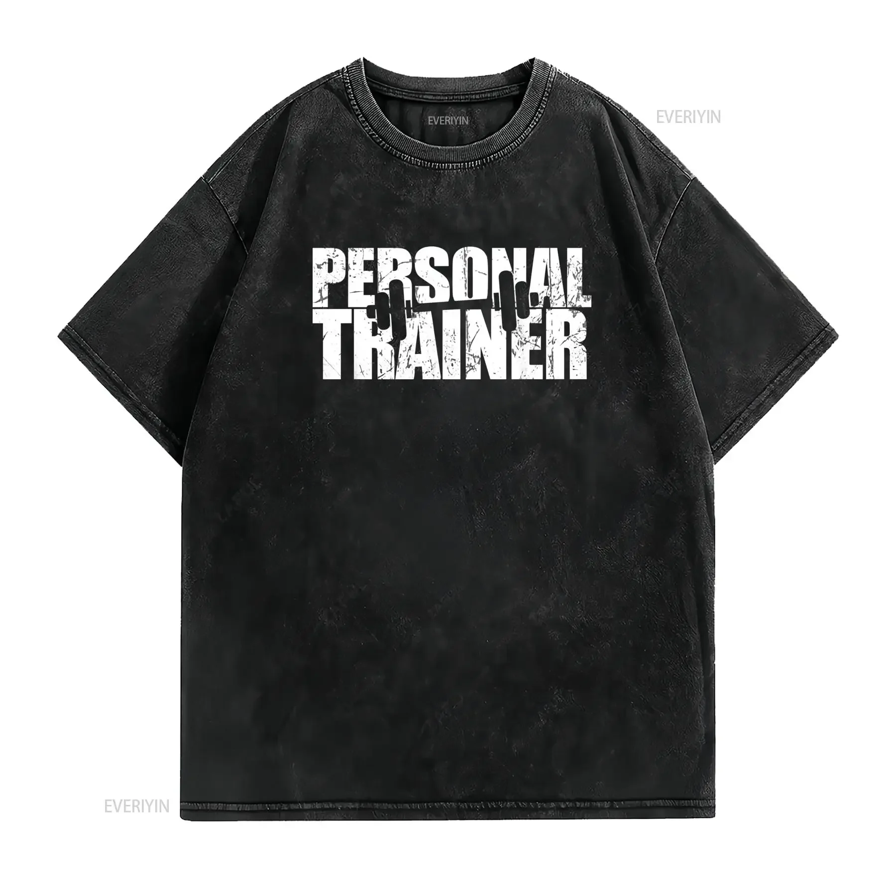 Streetwear Black White Distressed Glitch Typography Print Cool Casual T Shirt vintage Washed homme fashion designer clothes