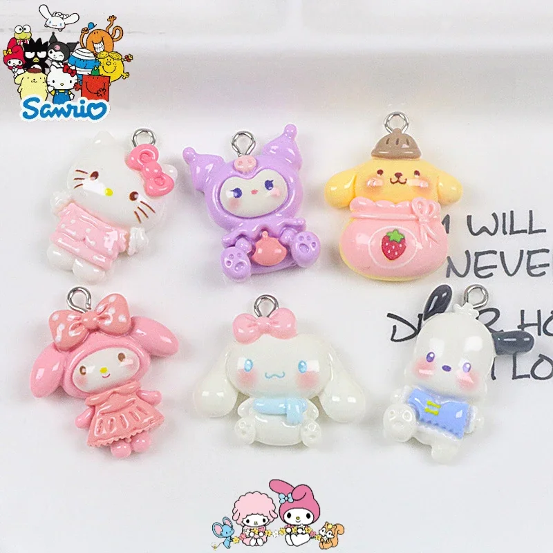 

Sanrio Pendent Cartoon Character Resin Kuromi Pochacco Zipper Buckle DIY Materials Small Hanging Accessories Jewelry Handmade