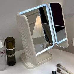 Makeup Led Nordic Mirror Rganizer Travel Aesthetic Kawaii Smart Mirror Luxury Compact Small Espelhos Decorativos Decoration Home