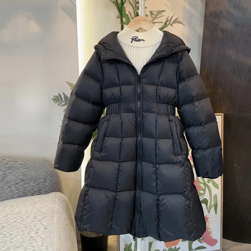 Girls Down Coat Overcoat Jacket Windbreak Outerwear 2024 Thread Thicken Winter Warm Snowsuits Christmas Gift Children's Clothing