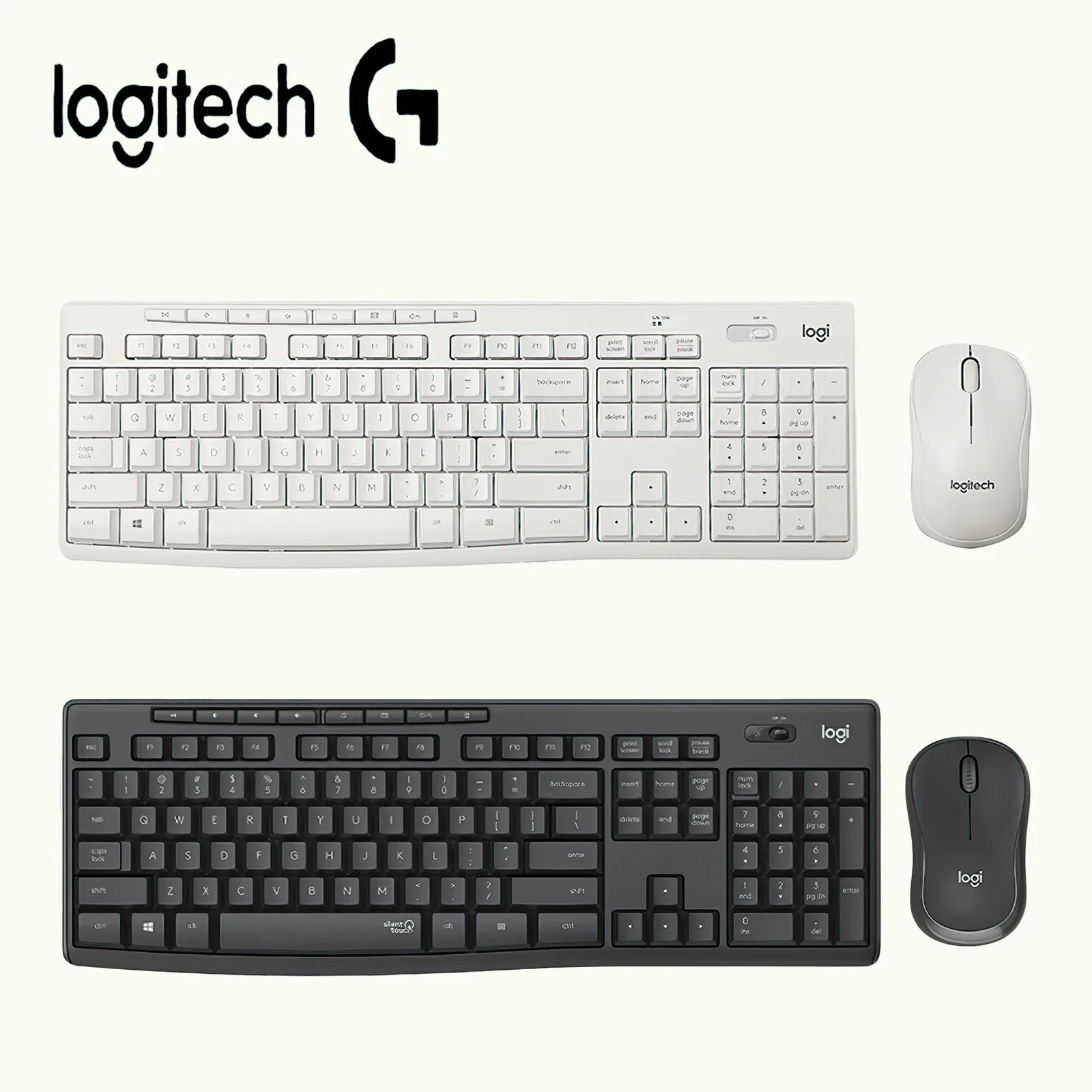 Logitech MK295 Wireless Silent Keyboard and Mouse Set Laptop Desktop Home Office Typing Keyboard and Mouse