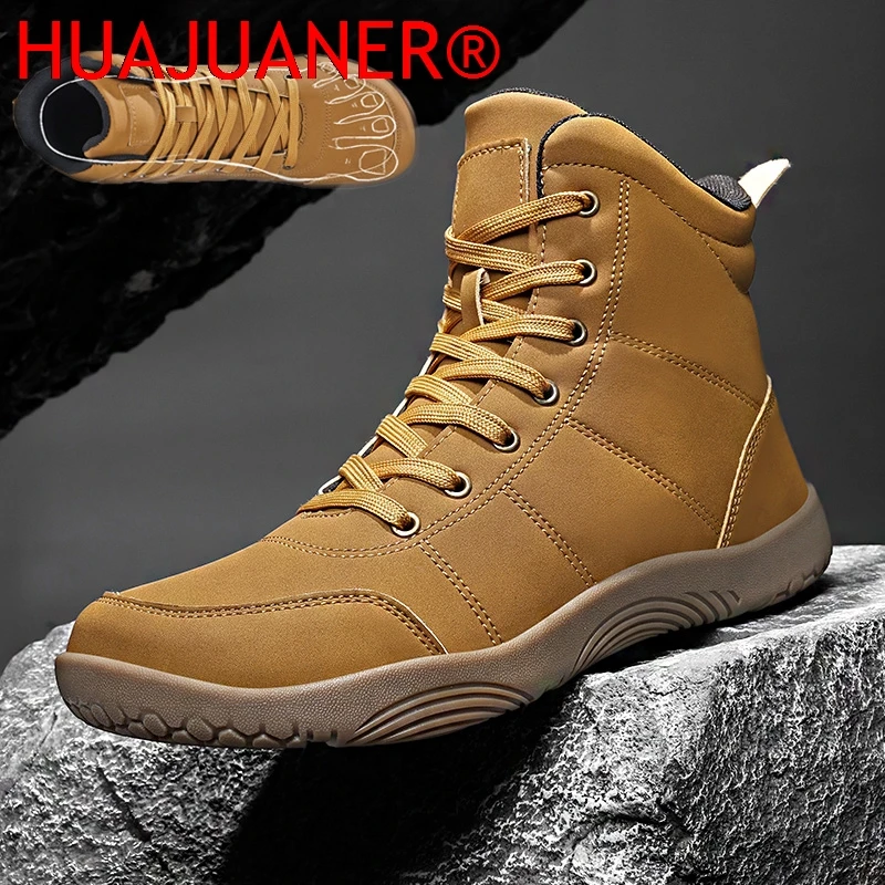 High Quality Mid-Top Barefoot Shoes Unisex Wide Toe Sneakes Zero Drop Lace Up Outdoor Non Slip Travel Climbing Hiking Shoes
