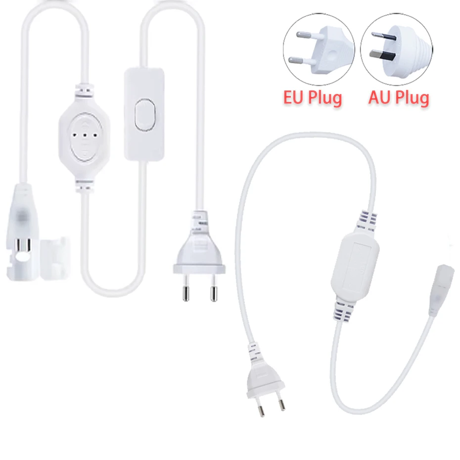 EU AU Netzstecker für 288 LEDs/m Kein Draht COB Streifen Lichtband mit Knopfschalter Kabel Licht Zubehör Stecker Stecker