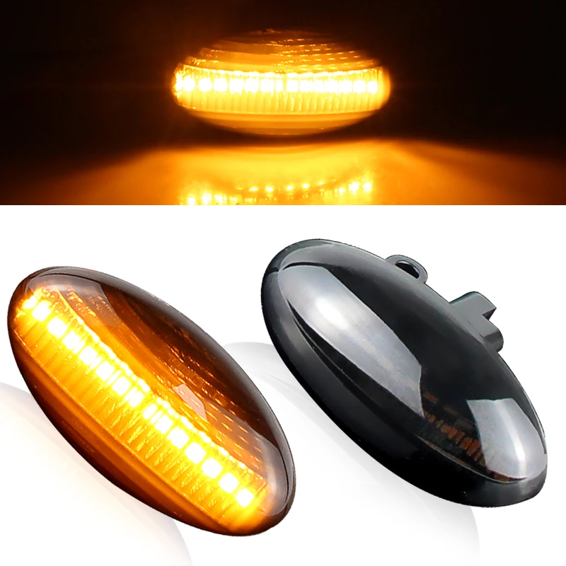 

2×for Peugeot 107 1007 206 607 307 for Citroen C1 C2 C3 C4 C5 C6 - LED Turn Signal Side Marker Light Car Dynamic Indicator Lamps