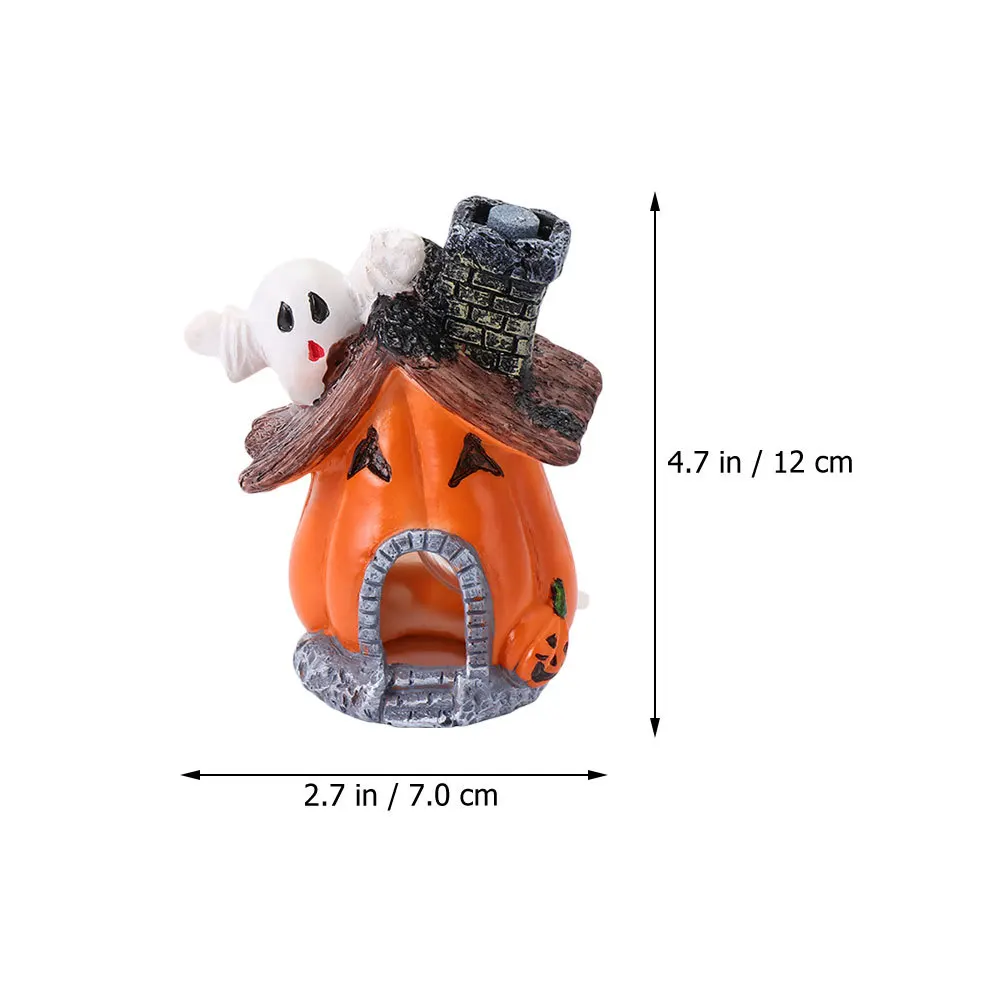 3 قطعة منزل اليقطين حوض السمك زخرفة هالوين خزان الأسماك ديكور دائم الراتنج لا ضرر تصميم اليقطين الديكور #2