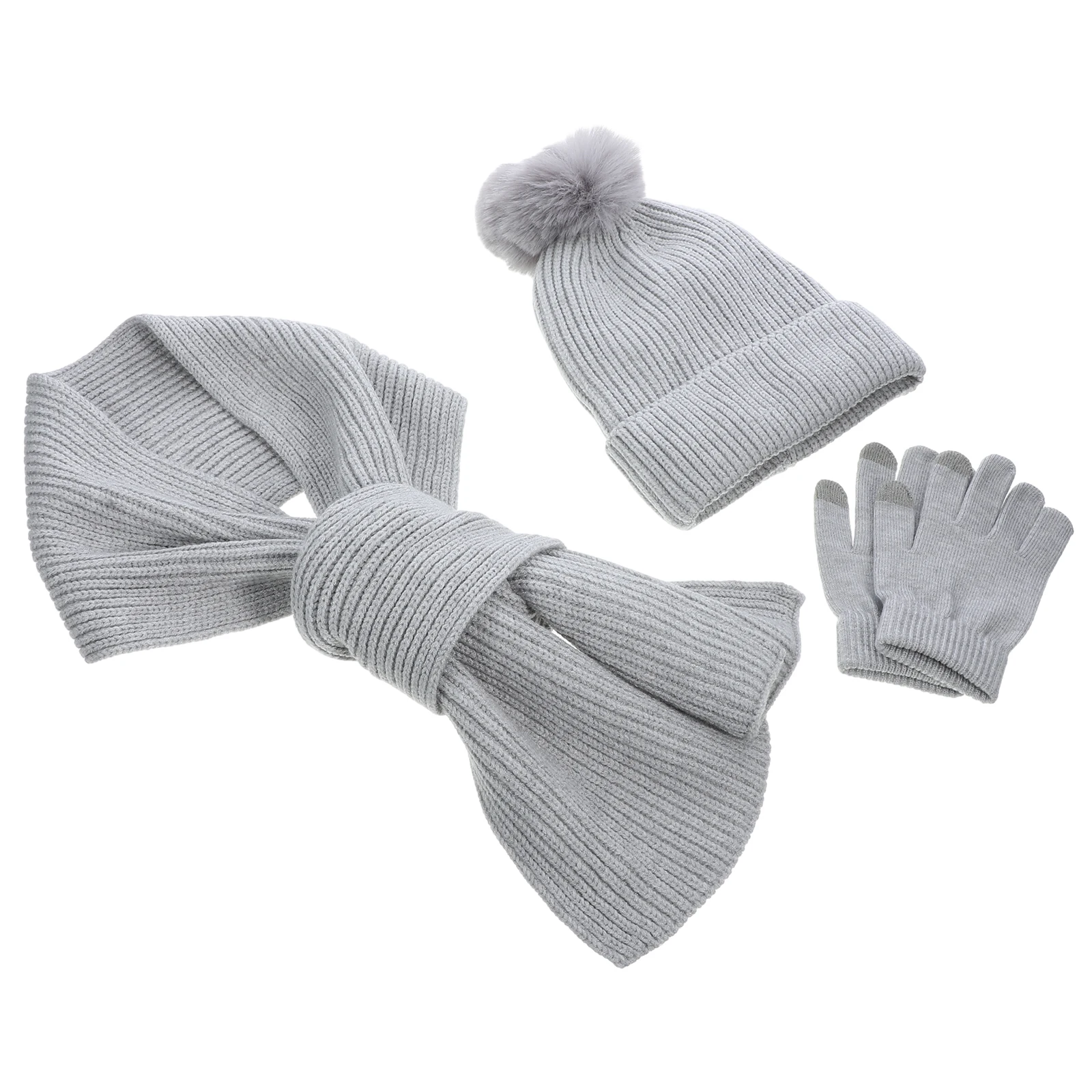 

Touch Screen Gloves Scarf Set Women Winter Hats Cycling Climbing Warm Gloves Hat Beanie Soft Material Outdoor Riding Mittens