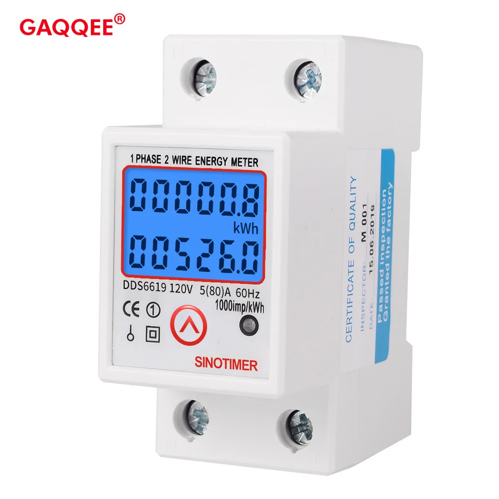 DDS6619 LCD Digital Backlight Single Phase Energy Meter kWh Power Consumption Meter Wattmeter Electronic AC 220V 80A Reset Zero