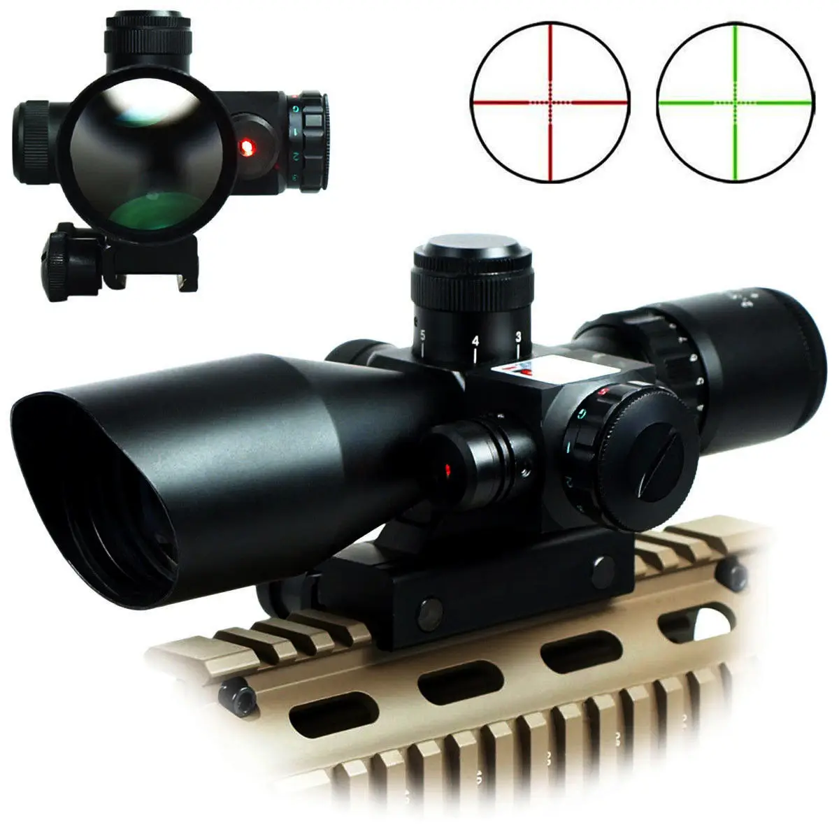 

2.5-10X40 Dual-illuminated Rifle Scope w/Red Laser 1mW