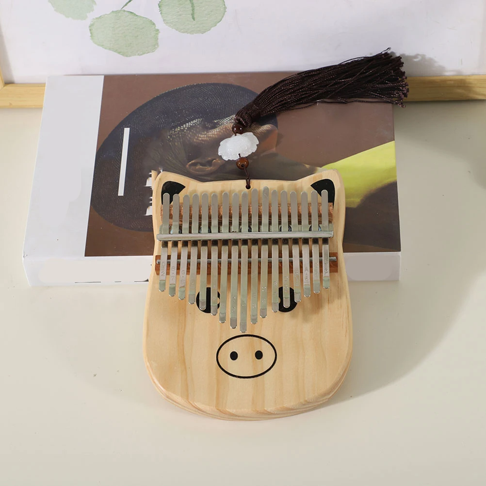 

Thumb Piano Practical 17 Keys Kalimba Beginner Finger Instrument Pig Finger Piano Portable Finger Piano