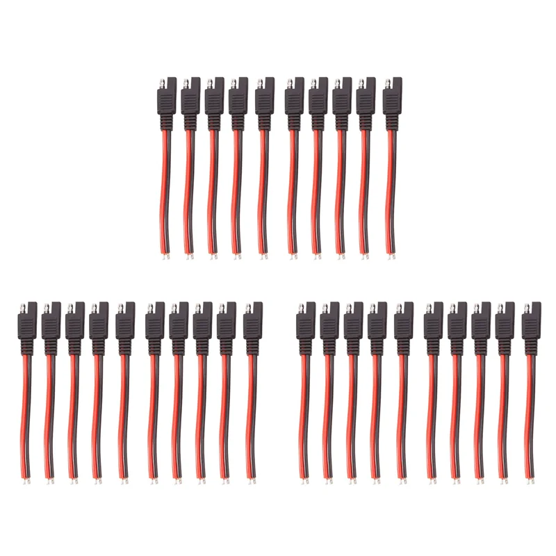 

【BRILLIANT 】30PCS 15CM SAE 2 Pin Quick Connector Disconnect Plug 14AWG SAE Extension Cable Wire Harness For Motorcycle Solar Pan