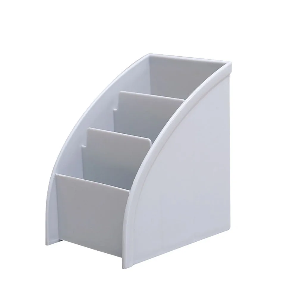 Plastic Tabletop Organizer with Three Compartments for Remote Controls Pens Stationery Headphone Cables and Small Electronics