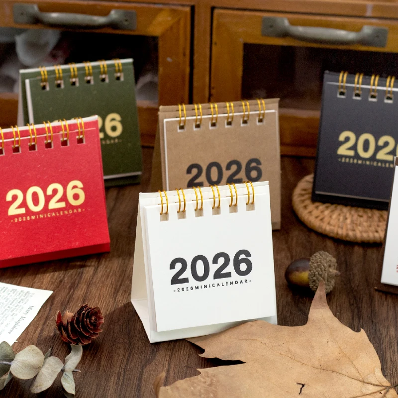 

Journal GO 12months Mini Simple Calendar Small Desk Calendar Desktop Ornament Coil Calendar Planner Office School Supplies