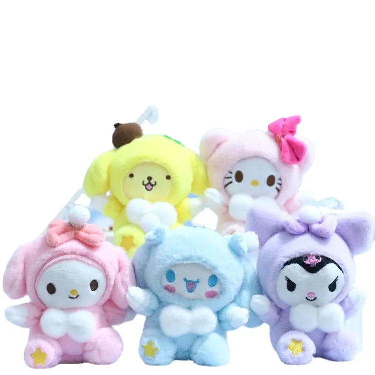 Anime Sanrio Kawaii Hello Kitty Kuromi melodia Cinnamoroll wisiorek pluszowa zabawka mała wisząca laleczka brelok lalka dziewczyny prezenty