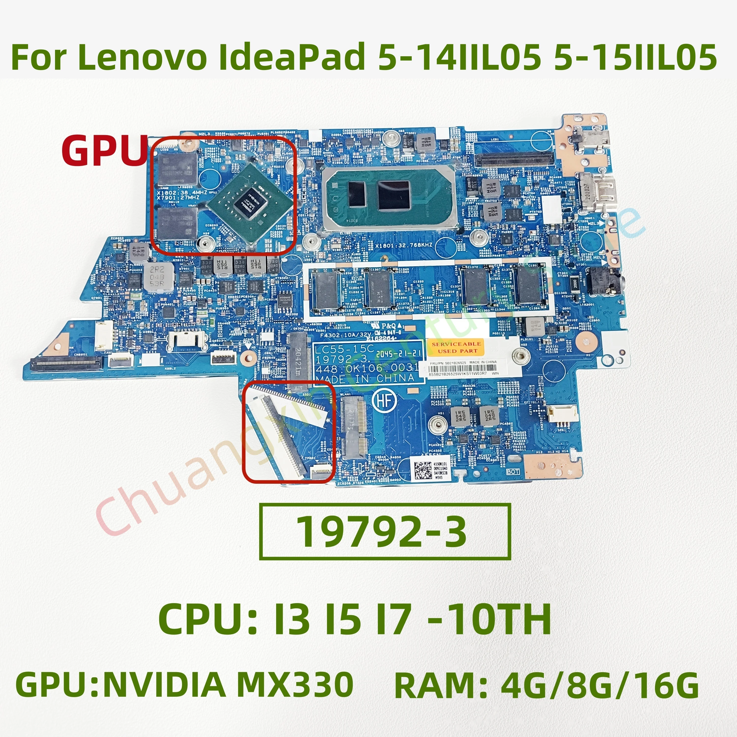 

19792-3 19792-1 19792-1M Для ноутбука Lenovo IdeaPad Flex 5-14IIL05 5-15IIL05 Процессор: I3 I5 I7-10TH Графический процессор: NVIDIA MX330 Оперативная память: 4G/8G/16G