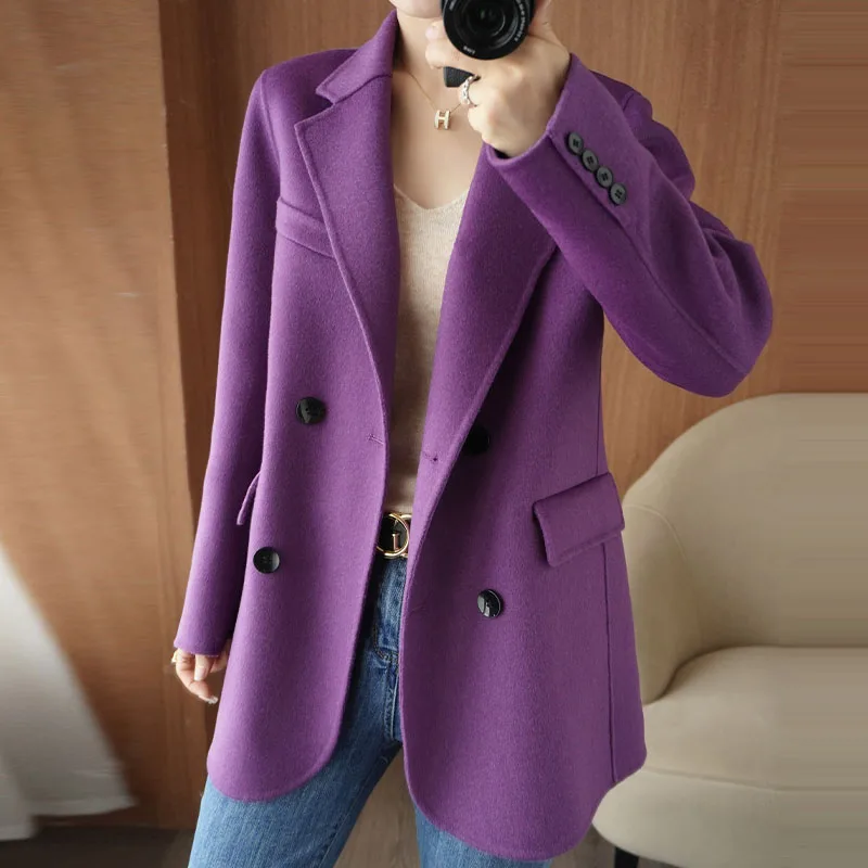 

2025 Women's 100% Cashmere Thick Double sided Long Jacket Classic Multi functional Fashion Suitable for Business