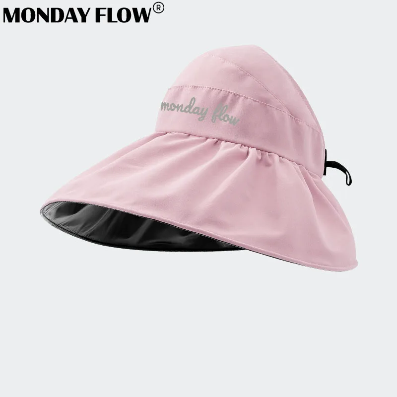 Monday Flow Empty Top Golf Hat Women Men Beach Cap Summer Uv Sunscreen Sun Protection Golf Hat Running Sports Golf Visor Cap