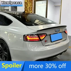 For AUDI A5 S5 RS5 B8 4 Doors 2009 2010 2011 2012 13 14 2015 2016 ABS Glossy Black Carbon Fiber Look Car Rear Trunk Lip Spoiler