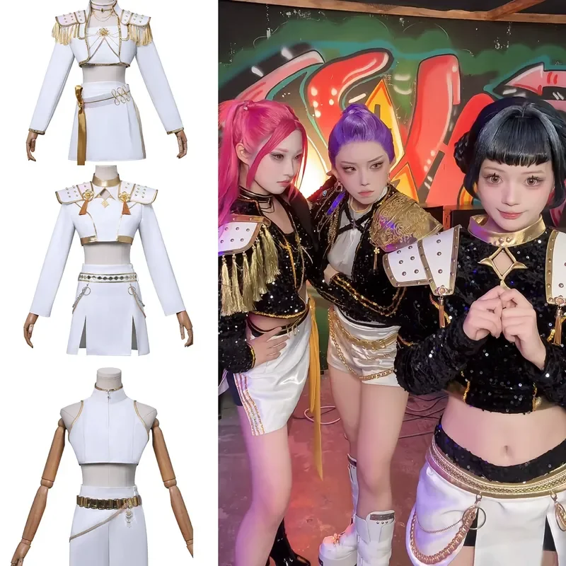 

Аниме Охотник на демонов Косплей Костюм песен для девочек Группа Руми Мира Зои Сценическое представление Певица Cos Наряд Шоу Хэллоуин Вечеринка Подарок