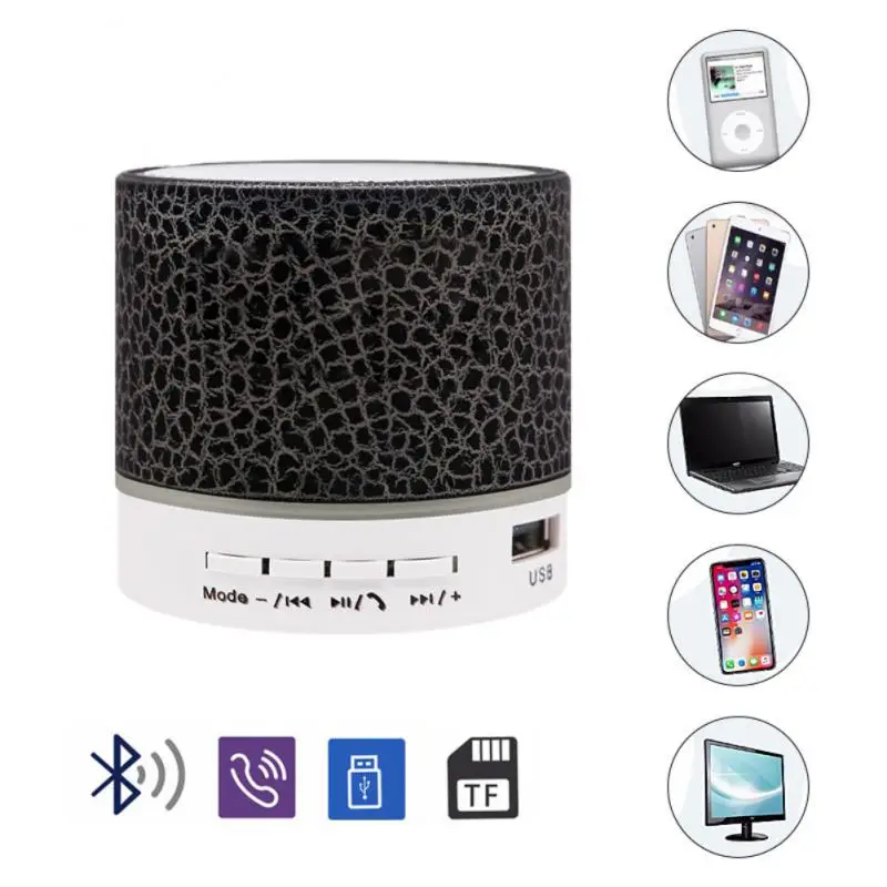 Mini głośnik Bluetooth Głośnik bezprzewodowy Kolorowa karta LED TF Subwoofer USB Przenośna kolumna dźwiękowa muzyki MP3 do telefonu PC