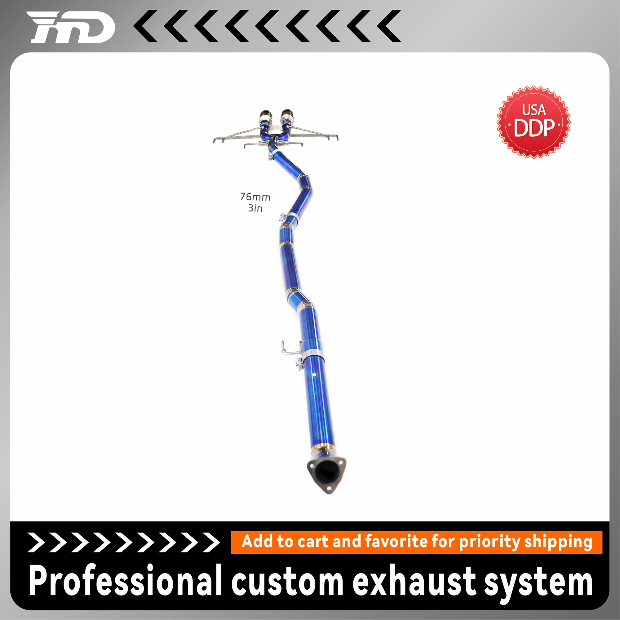 

for Honda Civic Type-R FL5 Ti Catback Exhaust System Straight Pipe Non-destructive installation