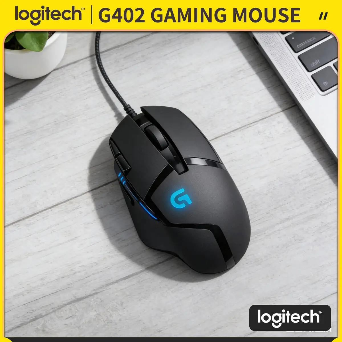 

Проводная мышь Logitech G402, 8 программируемых кнопок, 500+ DPI, 4 настройки DPI, отклик 1 мс, противоскользящая, для игр и работы