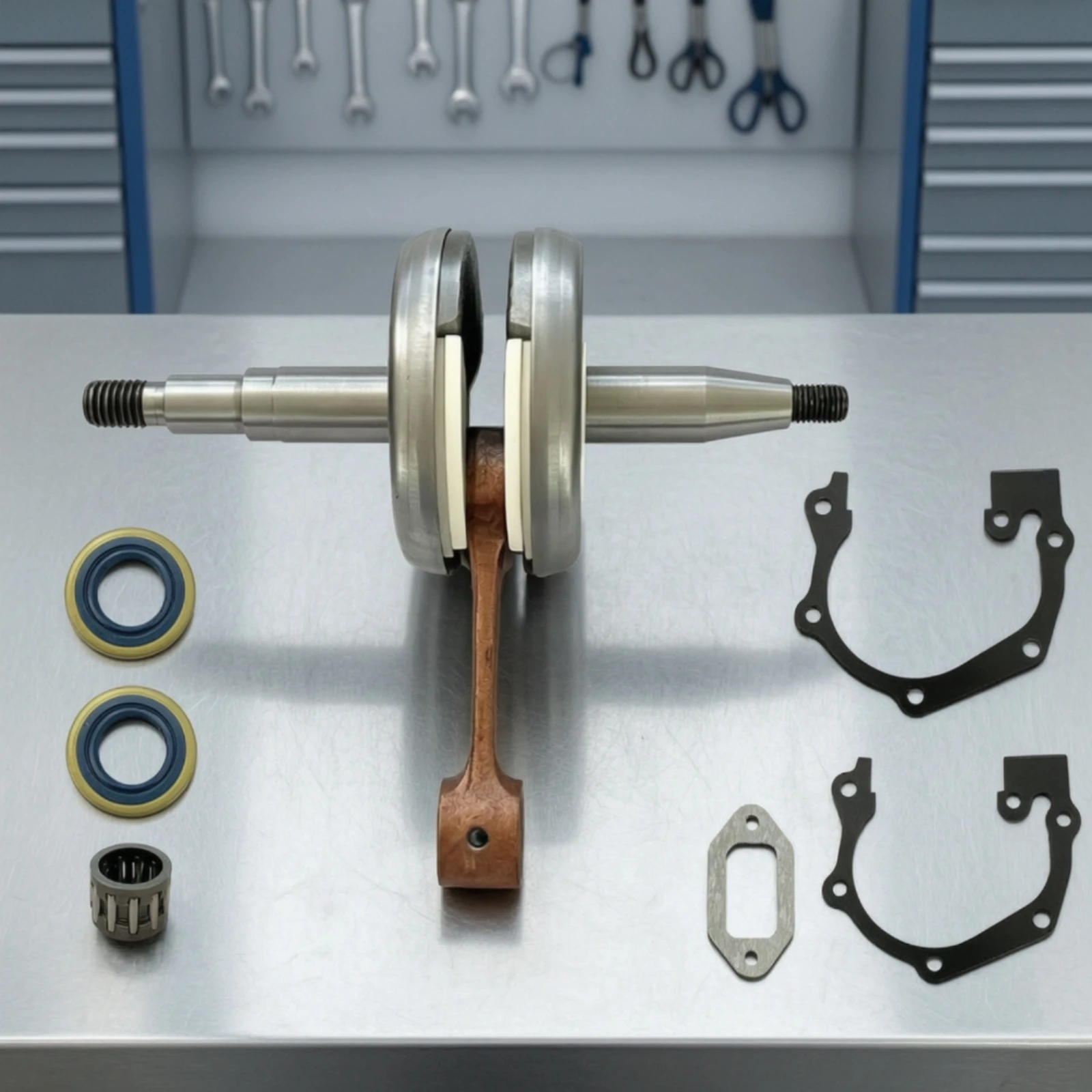 Crankshaft and Bearings Kit Robust Leak Preventing Gasket for Husqvarna K760 K770 Engines