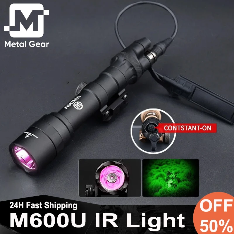 

Tactical M600U IR Illuminated Flashlight 850nm Wadsn M600u Ir LED Hunting Spotlight With Dual Function Pressure Switch No Laser