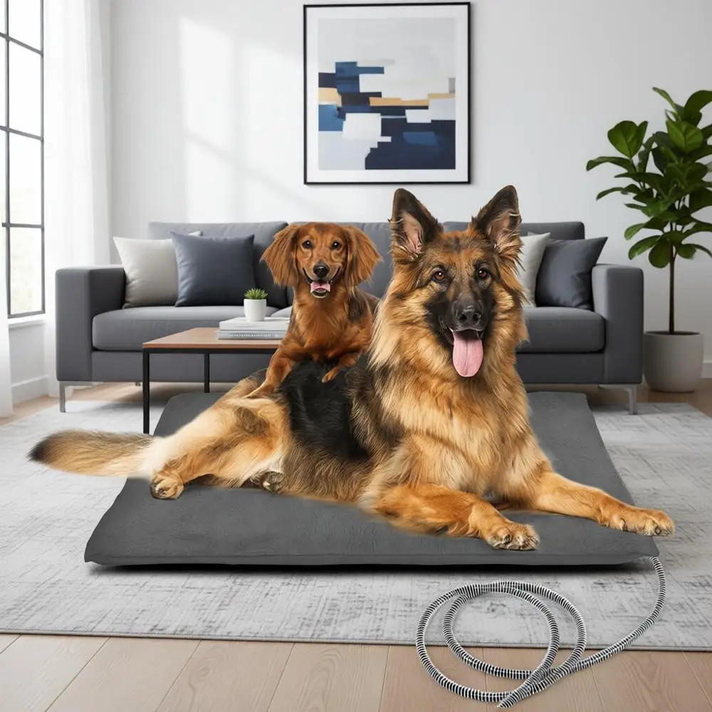 

Уличная лежанка для животных с подогревом и водонепроницаемым чехлом, коврик с автоматическим контролем температуры, домик-лежанка для собак с дверцей, размер XL