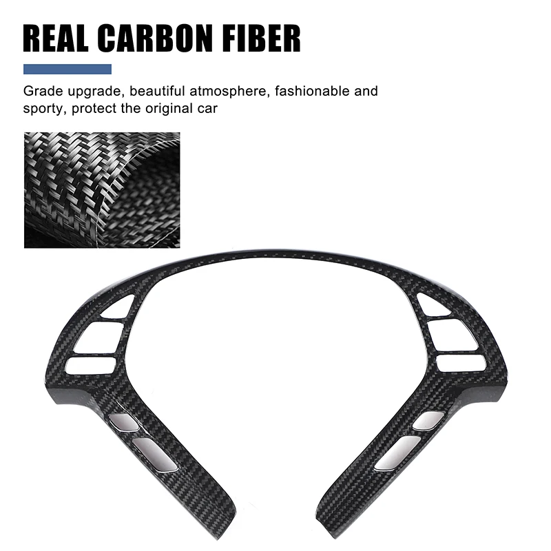 For Infiniti G Series 2007-2013 Real Carbon Fiber Car Steering Wheel Button Frame Decorative Sticker Car Accessories 4